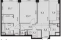 Mieszkanie 2 pokoi 67 m² Moskwa, Rosja