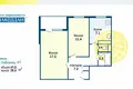 2 room apartment 47 m² Minsk, Belarus