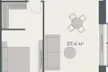 Квартира 1 комната 63 м² Батуми, Грузия