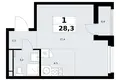 Wohnung 1 zimmer 28 m² Wnukowo, Russland