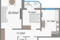 2 room apartment 65 m² Viazań, Belarus