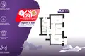 3 room apartment 68 m² Maladzyechna, Belarus