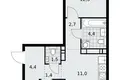 3 room apartment 58 m² Kommunarka, Russia