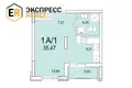 1 room apartment 35 m² Muchaviecki sielski Saviet, Belarus