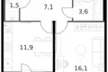 Wohnung 1 zimmer 42 m² Moskau, Russland