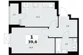 Wohnung 1 zimmer 40 m² Kommunarka, Russland