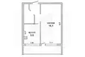 1 room apartment 29 m² Malaryta, Belarus