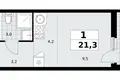 1 room apartment 21 m² Kommunarka, Russia
