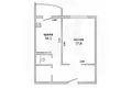 Wohnung 1 zimmer 42 m² Muchaviecki sielski Saviet, Belarus