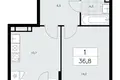 Mieszkanie 1 pokój 37 m² Kommunarka, Rosja