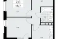 Wohnung 2 zimmer 49 m² Kommunarka, Russland