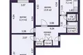 3 room apartment 63 m² Minsk, Belarus