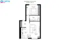 Mieszkanie 2 pokoi 53 m² Wilno, Litwa