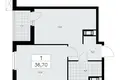 Apartamento 1 habitación 37 m² Krasnoye Selo, Rusia