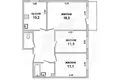3 room apartment 69 m² Muchaviecki sielski Saviet, Belarus