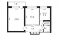 Mieszkanie 2 pokoi 53 m² Mińsk, Białoruś