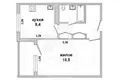 Appartement 1 chambre 37 m² Muchaviecki sielski Saviet, Bélarus