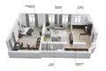 Mieszkanie 2 pokoi 82 m² Kowno, Litwa
