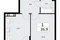 1 room apartment 37 m² Kommunarka, Russia