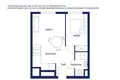 2 room apartment 44 m² in Warsaw, Poland