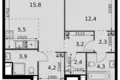 Apartamento 2 habitaciones 54 m² Moscú, Rusia