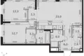 Квартира 3 комнаты 79 м² Москва, Россия