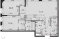 Квартира 3 комнаты 80 м² Москва, Россия