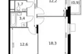 Wohnung 2 zimmer 57 m² Sapronovo, Russland