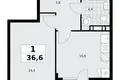 1 room apartment 37 m² Kommunarka, Russia