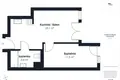 2 room apartment 37 m² in Warsaw, Poland