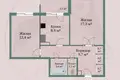 2 room apartment 54 m² Barysaw, Belarus