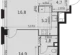 2 room apartment 52 m² Moscow, Russia