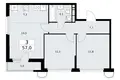3 room apartment 57 m² Vnukovo, Russia