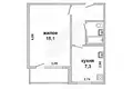 Apartamento 1 habitación 32 m² Muchaviecki sielski Saviet, Belarús