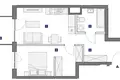 2 room apartment 43 m² Warsaw, Poland