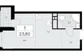 1 room apartment 24 m² Kommunarka, Russia