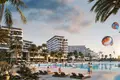 Complexe résidentiel New Selene Beach Residences with a lagoon, a swimming pool and parks, Al Seanneeah, Dubai, UAE