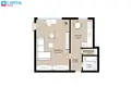 1 room apartment 37 m² Kaunas, Lithuania