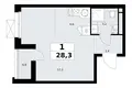Apartamento 1 habitación 28 m² Vnukovo, Rusia
