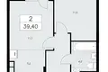 Wohnung 2 zimmer 39 m² Kommunarka, Russland