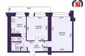 2 room apartment 52 m² Minsk, Belarus