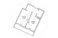 1 room apartment 44 m² Muchaviecki sielski Saviet, Belarus