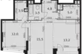 2 room apartment 60 m² Moscow, Russia