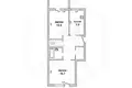 2 room apartment 59 m² Muchaviecki sielski Saviet, Belarus