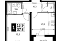 Mieszkanie 1 pokój 38 m² Leninsky District, Rosja