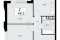 Wohnung 2 zimmer 49 m² Kommunarka, Russland