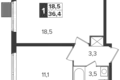 Wohnung 1 zimmer 36 m² Leninsky District, Russland