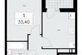 1 room apartment 33 m² Kommunarka, Russia