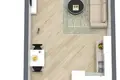 Квартира 1 комната 27 м² Клайпеда, Литва