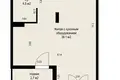 1 room apartment 45 m² Minsk, Belarus
